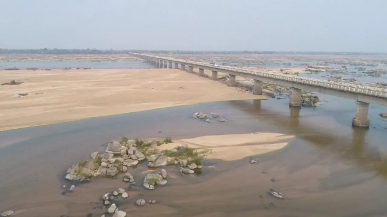Dry Mahanadi Riverbed In Odisha