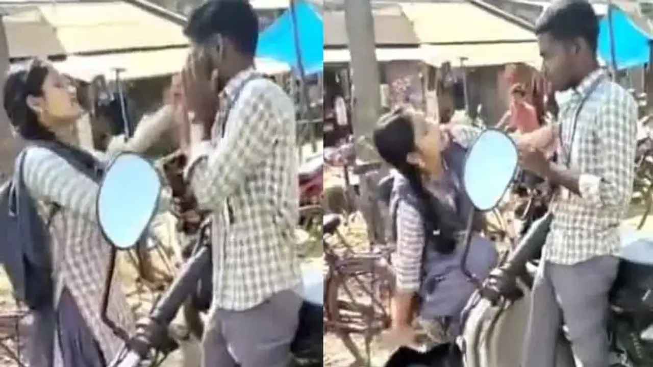 College girl smacks boy, raises slipper for using abusive words during live stream; watch