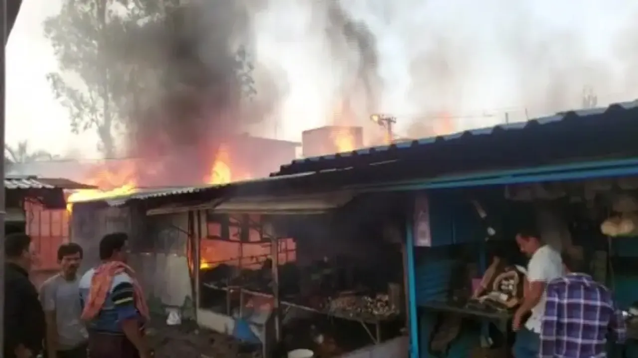 50 shops reduced to ashes after massive blaze engulfs daily market in Keonjhar