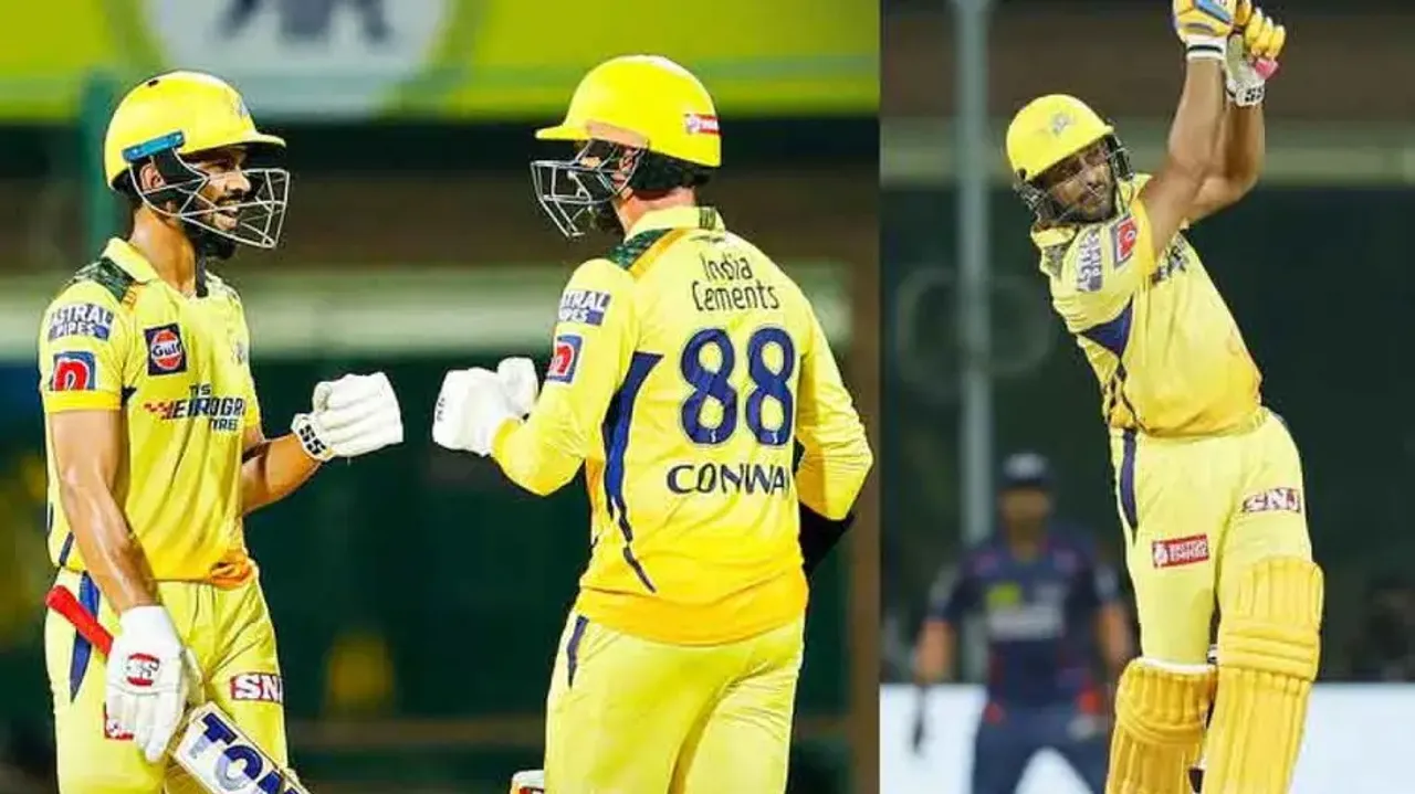 IPL 2023: Gaikwad, Conway, Dhoni, Rayudu star as CSK post 217/7 against LSG