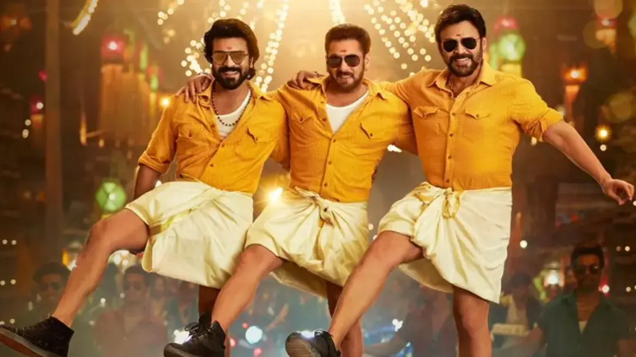 Salman Khan’s ‘lungi avatar’ with Ram Charan & Venky makes fans go berserk; merger marks new era!