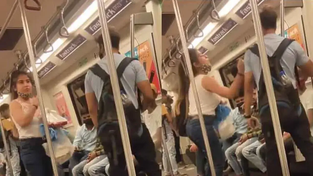 ‘Mummy ko bolungi mein dekh’, cute girl fights with boyfriend on metro, watch