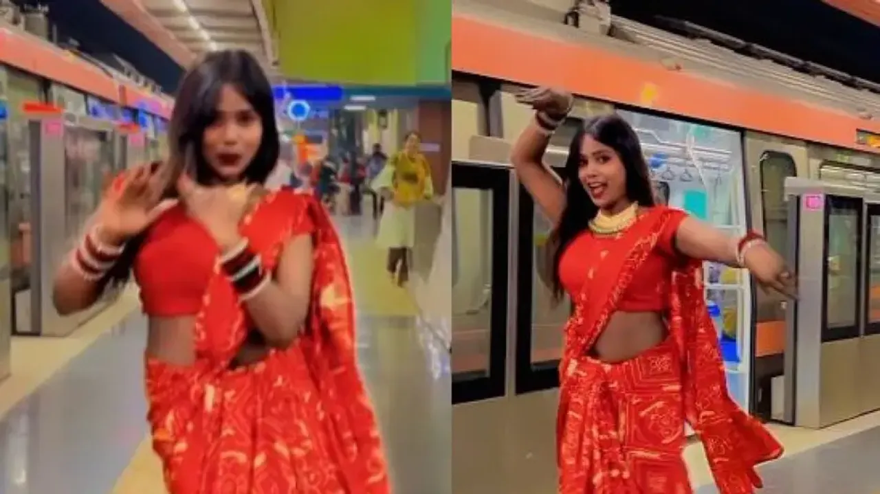 Desi girl grooves to Bhojpuri song at Delhi Metro Station, video breaks internet