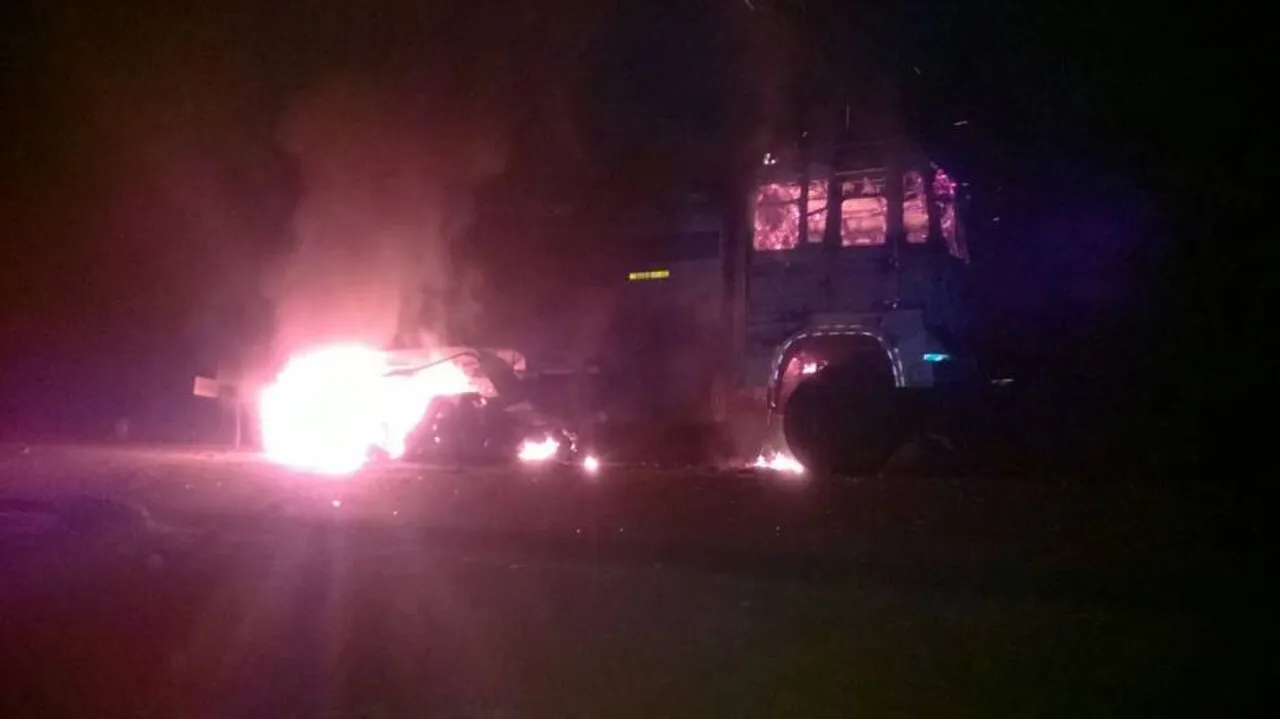 One dies in accident; locals torch oil tanker in Bhuban