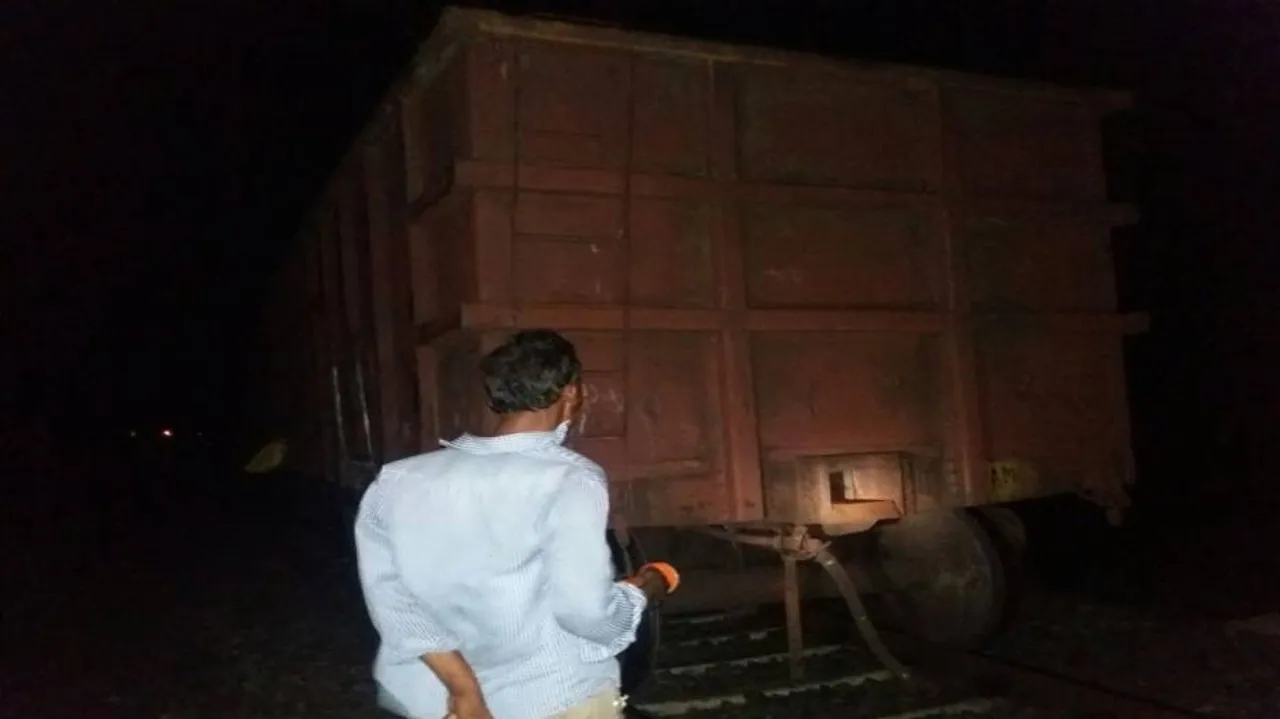 Goods train travels 2 km leaving behind 5 bogies