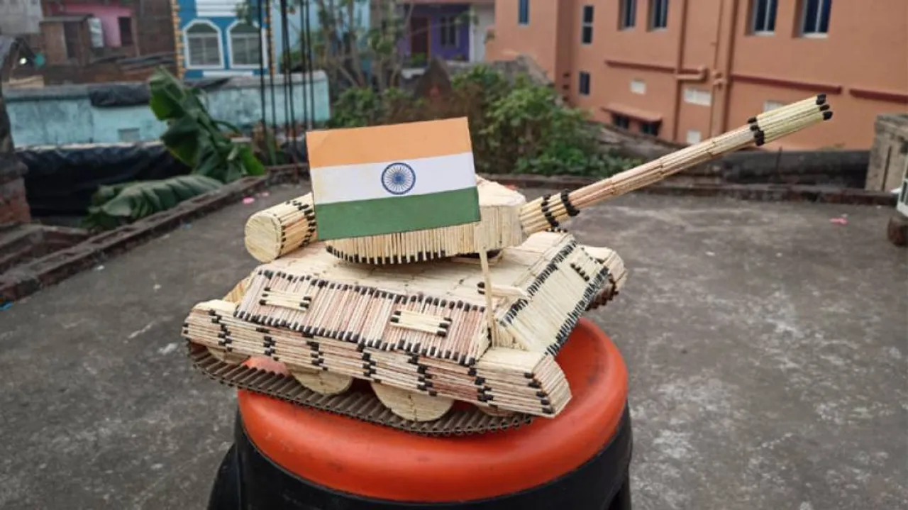 On Army Day, Odisha Artist Saswat Sahoo Pays The Perfect 'Tank' Tribute To India's Bravehearts