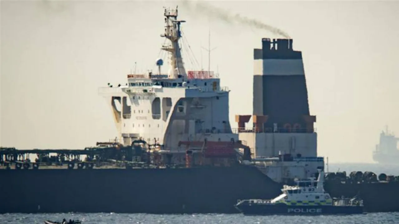 Iran oil supertanker sails off Gibraltar with Indian crew