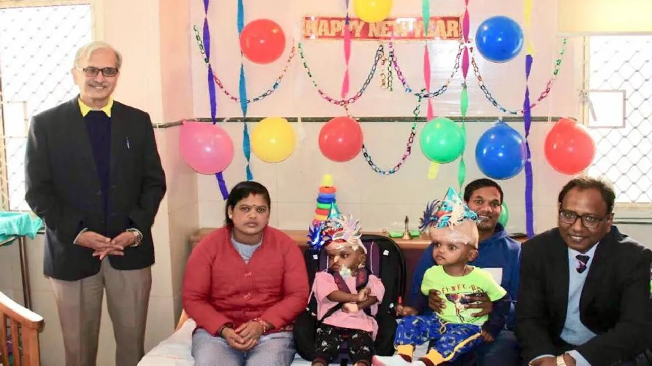 Separated conjoined twins Jaga & Kalia celebrate New Year in AIIMS