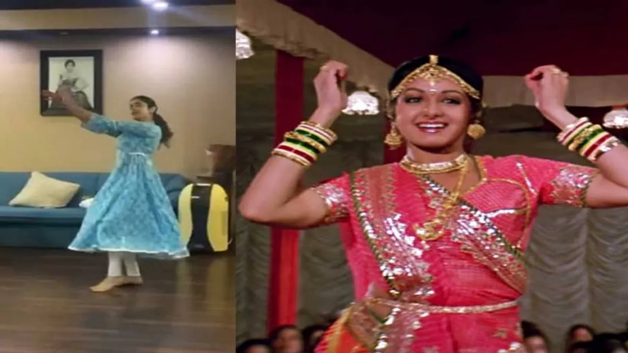 Janhvi Kapoor Brings Back Memories of Sridevi Dancing Expertly on Bhumi Pednekar's Song