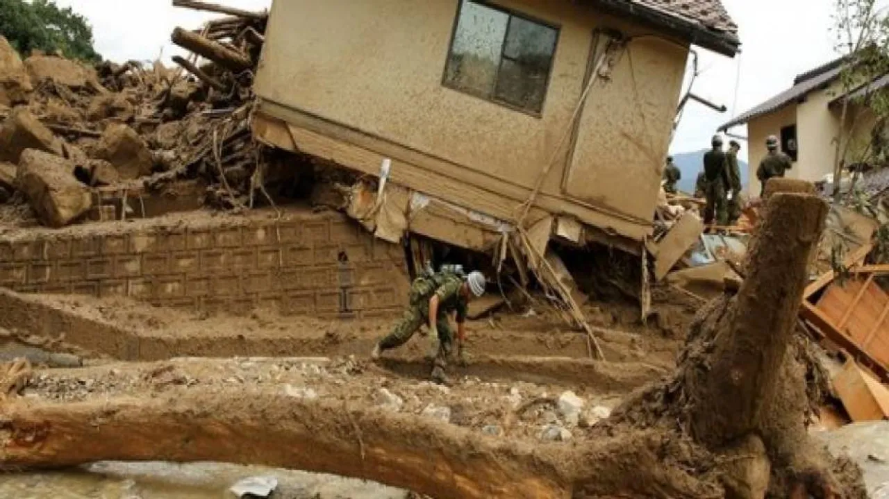 Torrential rain triggers landslides, floods in Japan