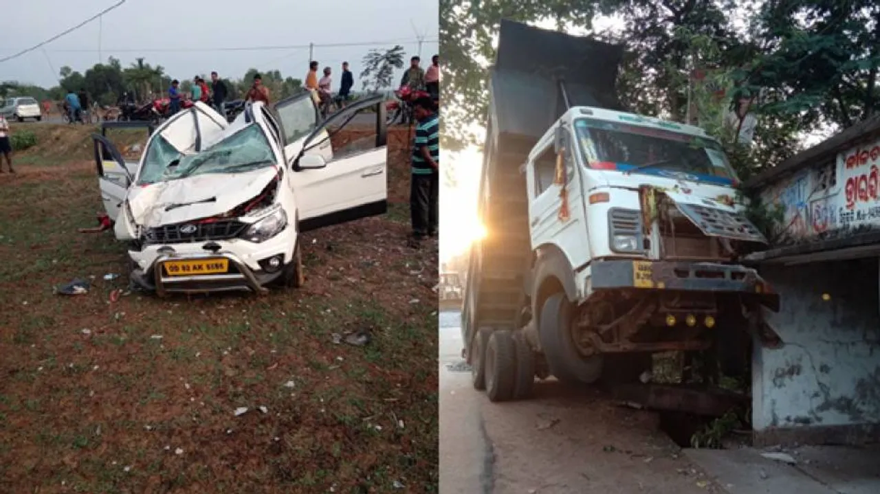 Woman killed, 7 hurt in twin road mishaps