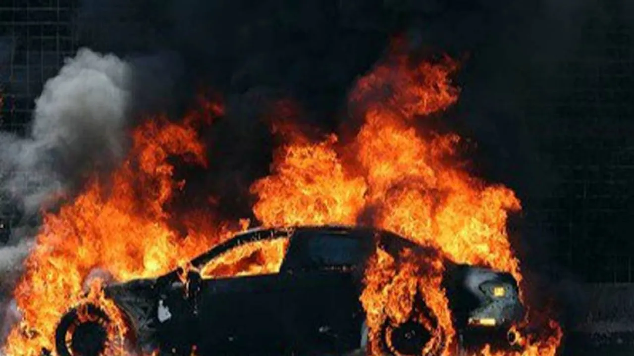 High drama in Mathura as man sets car ablaze, fires in air