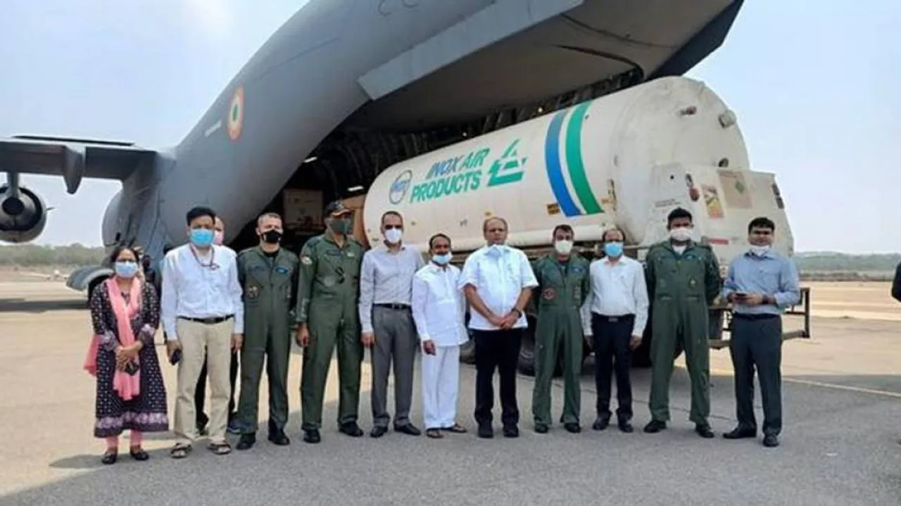 Nine Empty Oxygen Tankers Airlifted To Odisha From Hyderabad