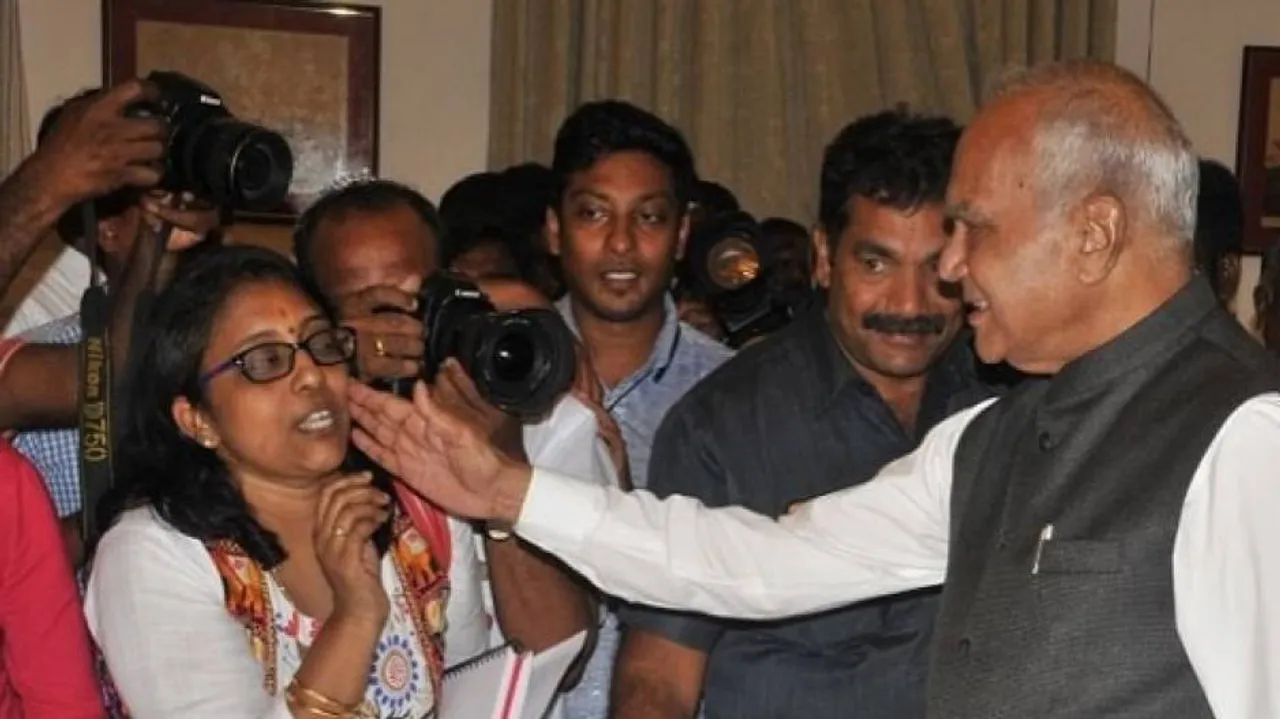 Tamil Nadu Governor Courts Controversy After Patting Woman Journalist On Cheek