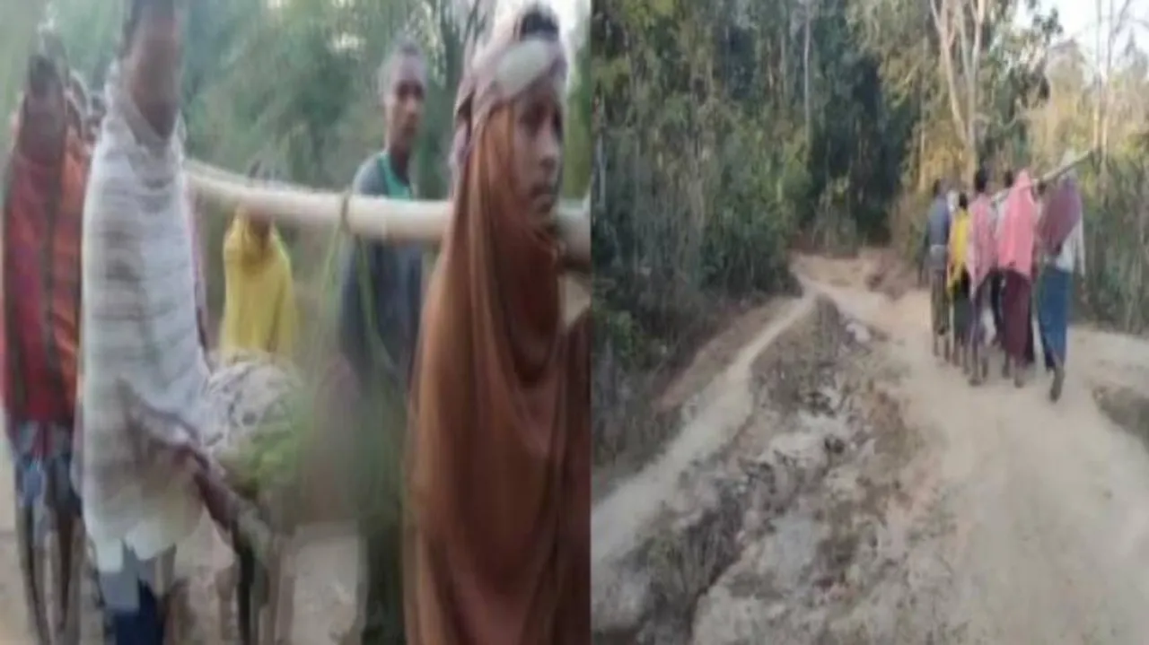 Odisha: Patient Carried On Cot To Ambulance Due To Bad Roads In Nayagarh, Dies In Hospital