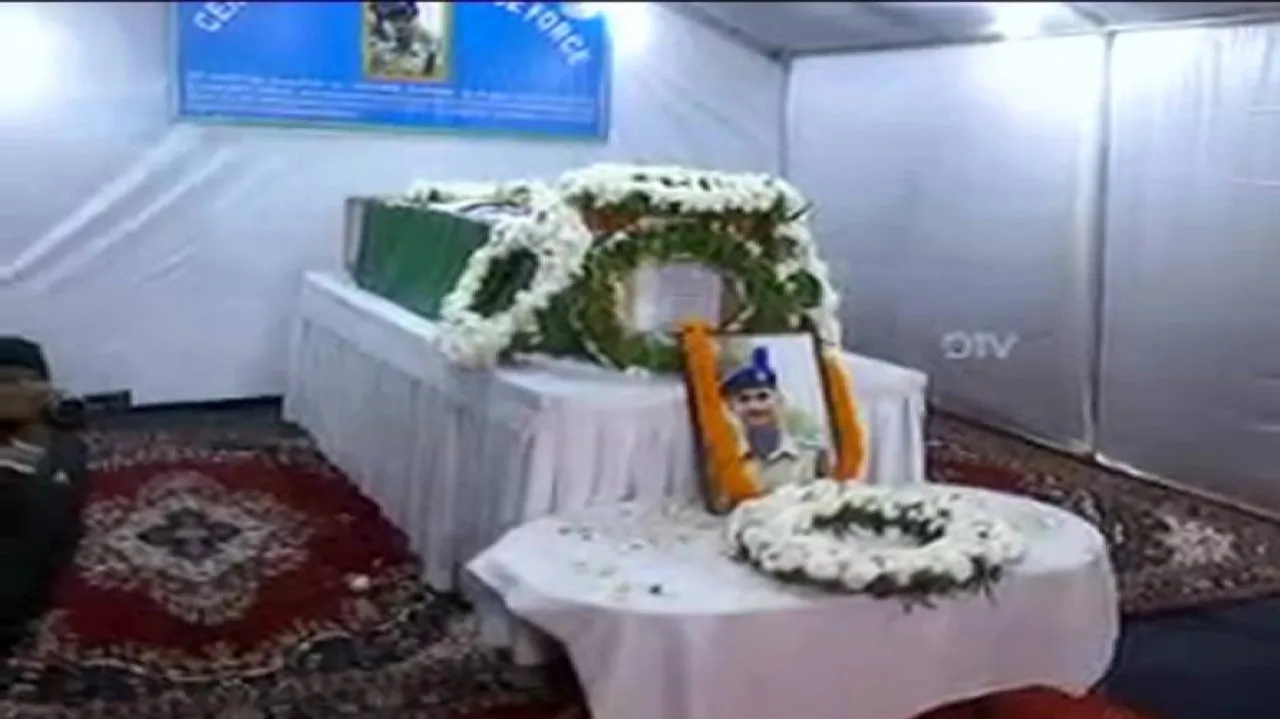 Martyred CRPF jawan Pradeep Panda's body arrives in Bhubaneswar