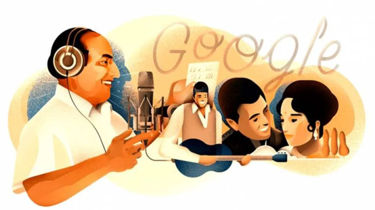 Google doodle dedicated to Mohammed Rafi
