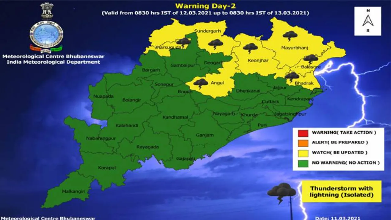IMD Issues Rain, Thunderstorm Alert For Odisha, Yellow Warning For 7 Districts