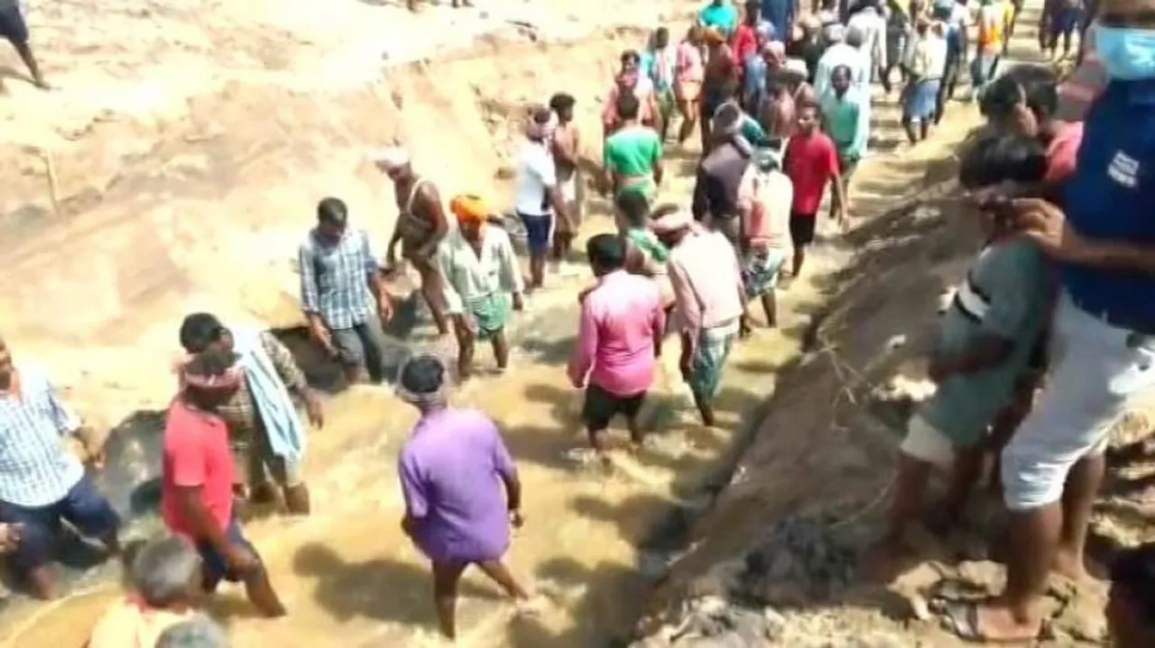 Villagers Dig Up River Mouth In Odisha After 'Govt Neglect'