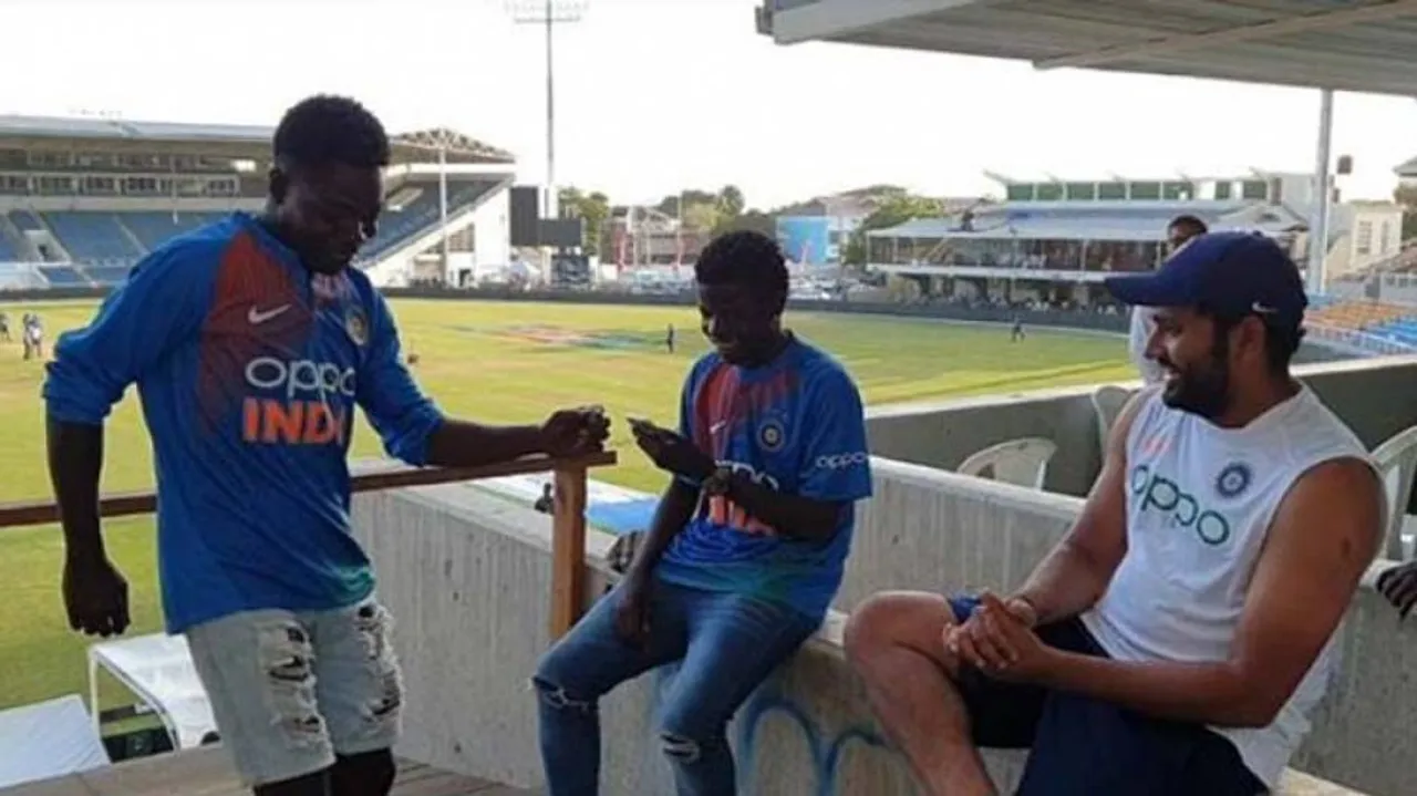Rohit Sharma shakes a leg with fans in Jamaica after series win