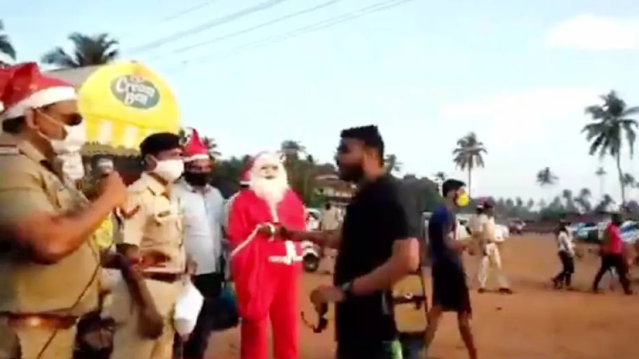 WATCH: Cops Dressed As Santa Create Covid Awareness In Goa Village