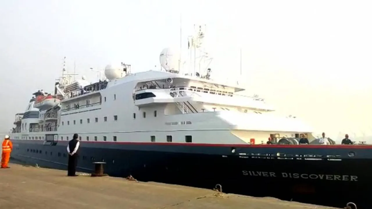 Luxury cruise ship docks with 120 foreign tourists at Paradip port