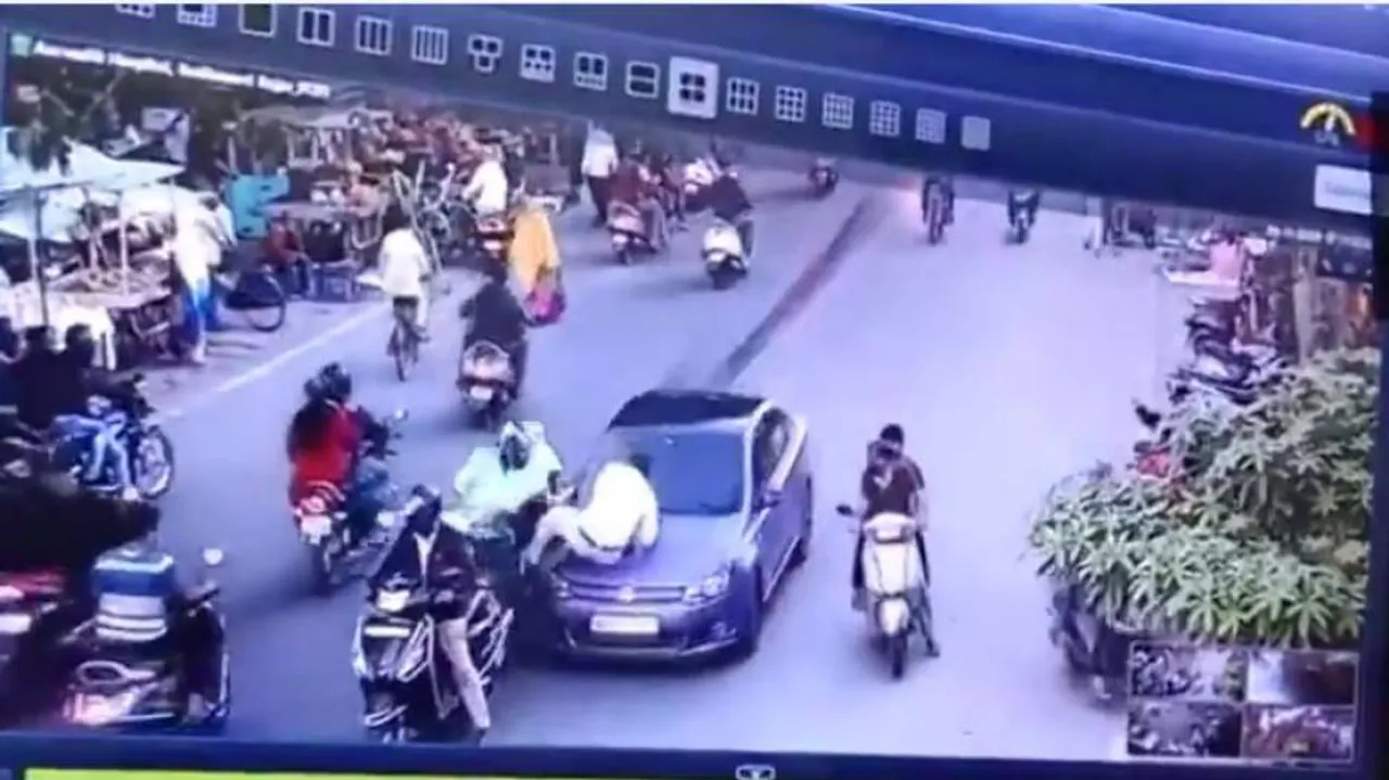 Traffic Cop Dragged On Car Bonnet In Nagpur | Watch Video Inside