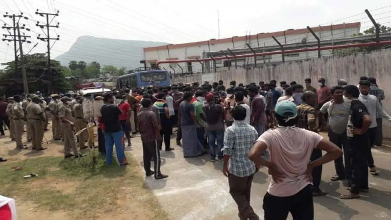 Vizag gas leak: Tension at LG Polymers plant as villagers protest demanding its closure