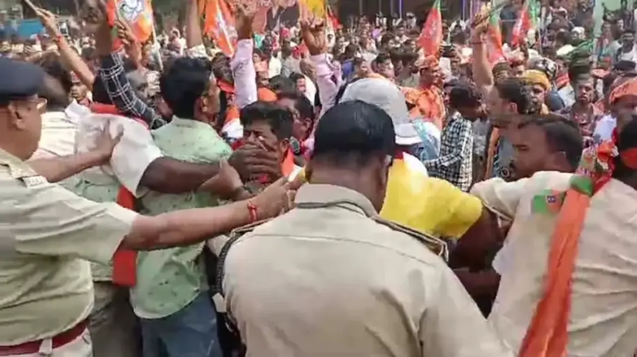 Scuffle breaks out between police and BJP workers in Odisha’s Bhadrak 