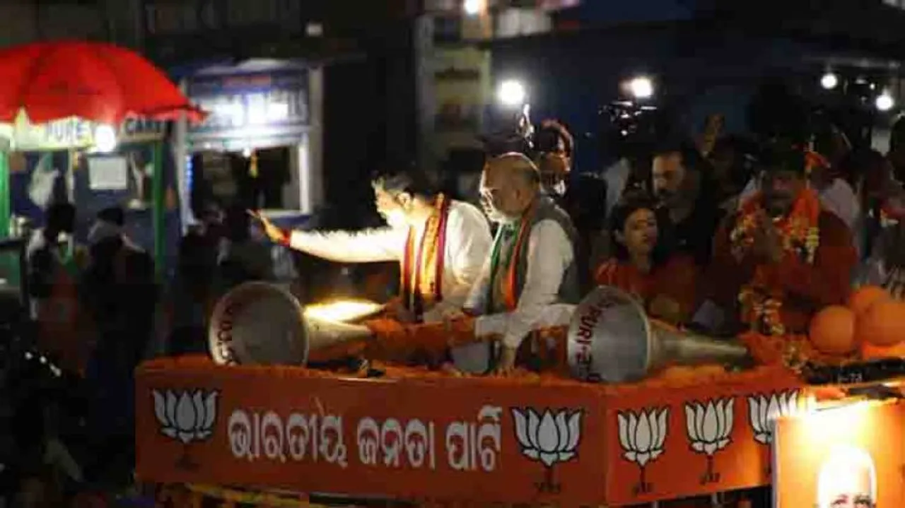 BJP national president Amit Shah takes out grand roadshow in Puri