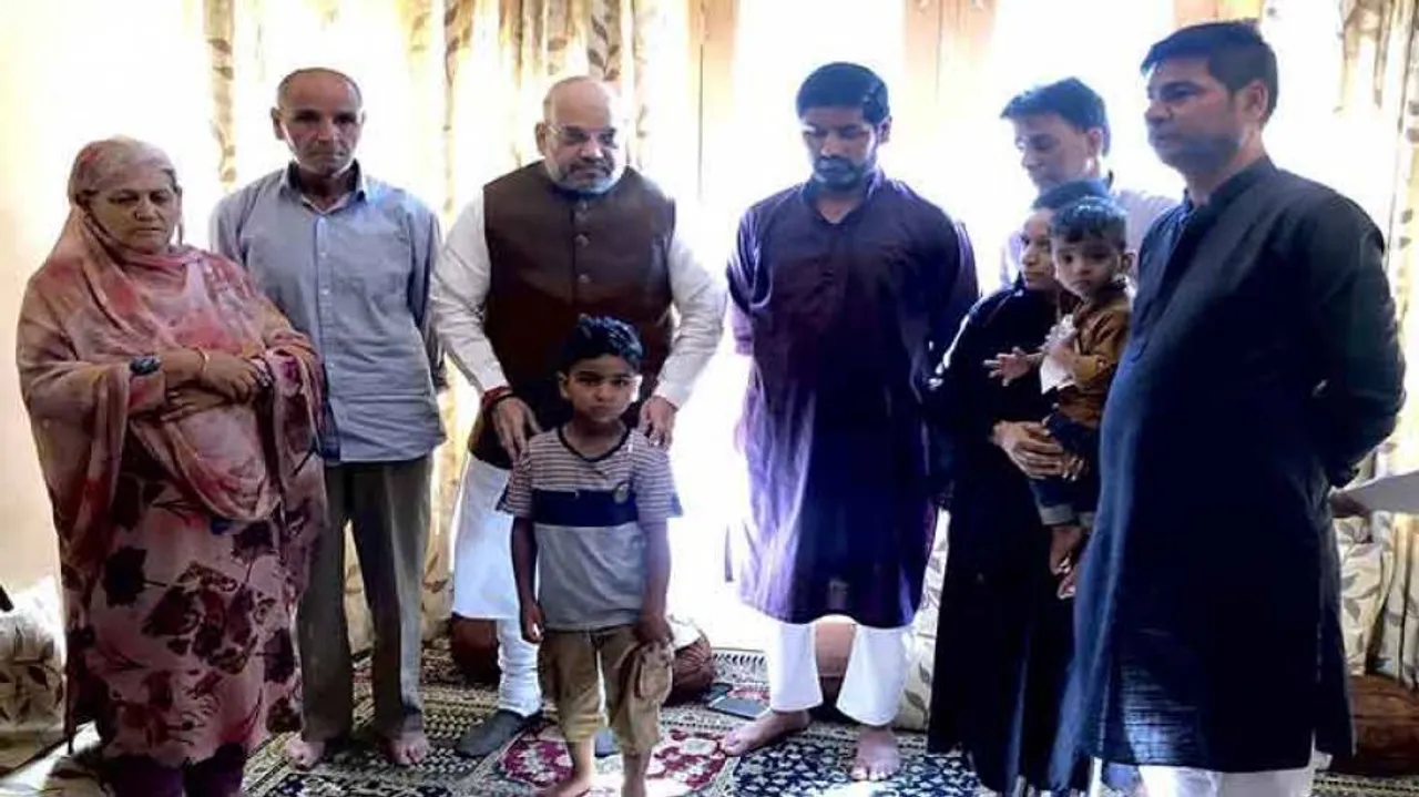 HM Shah visits family of J-K inspector killed in Anantnag terror attack