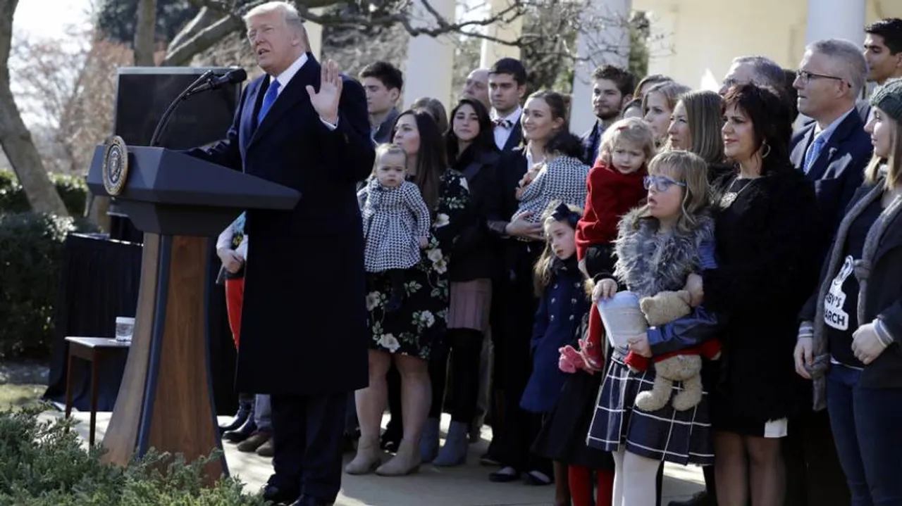 Trump addresses anti-abortion march via video