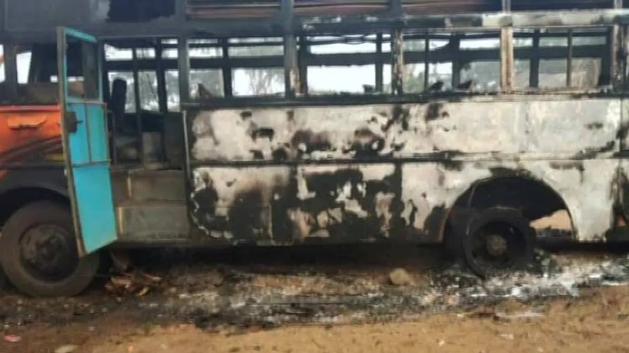 Maoists set afire bus in Malkangiri; passengers unhurt