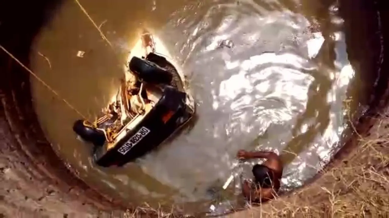 One killed as car falls into well