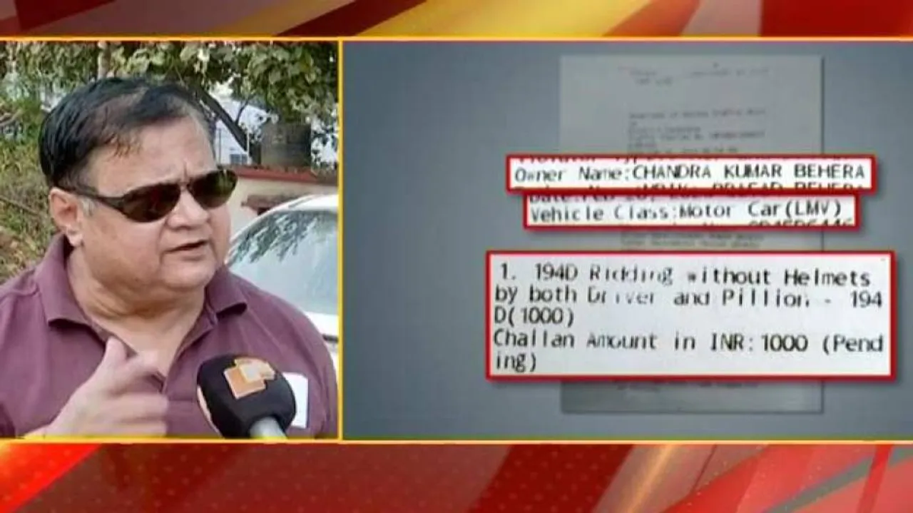 Bizarre! Car Driver Fined For Not Wearing Helmet In Odisha