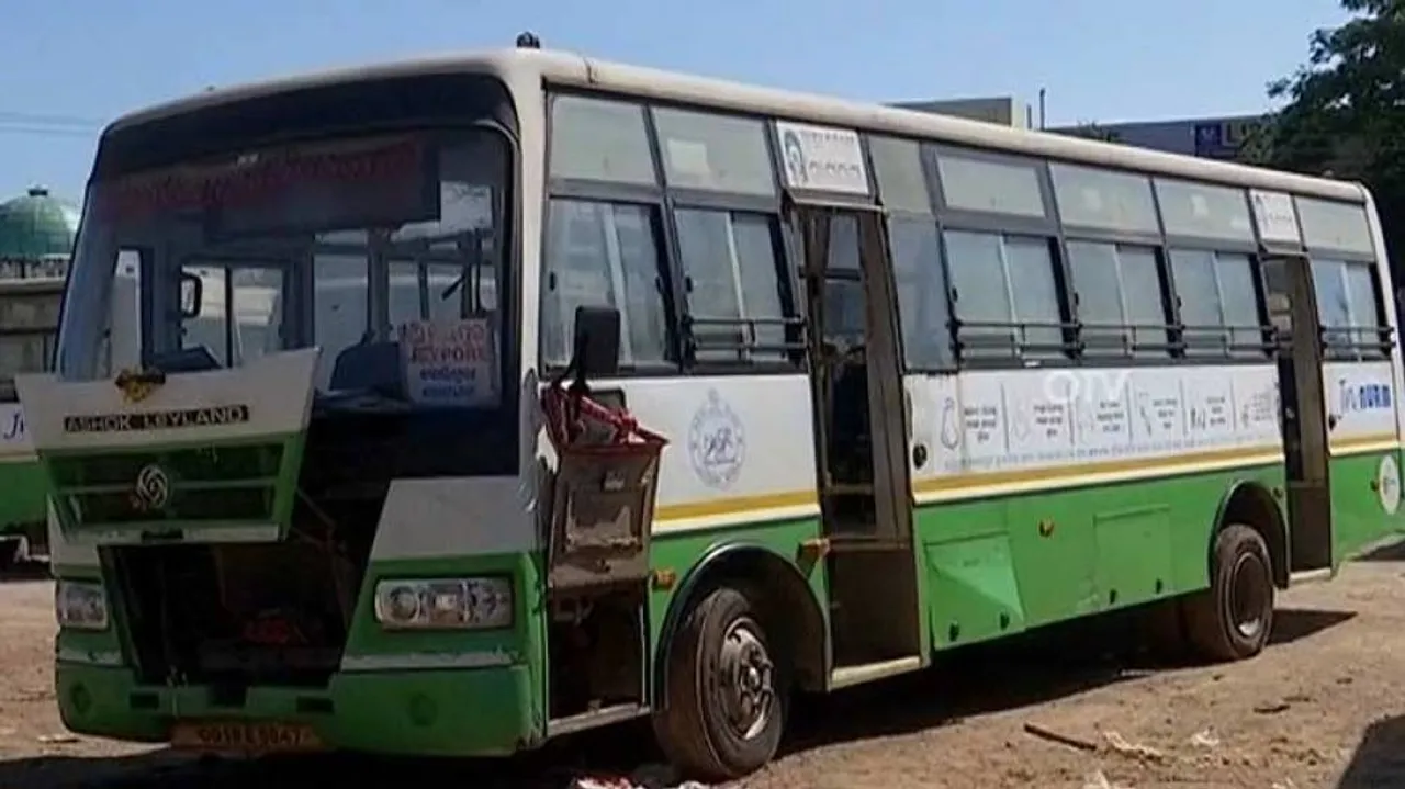 Bhubaneswar city bus employees protest route change
