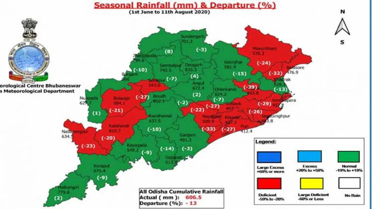 Odisha Records 13 % Deficit Rainfall In Last 2 months
