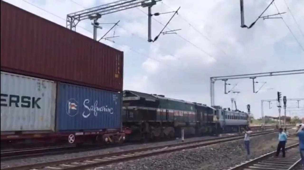 Railways Creates History, Successfully Runs Double Stack Container Trains In Electrified Territory