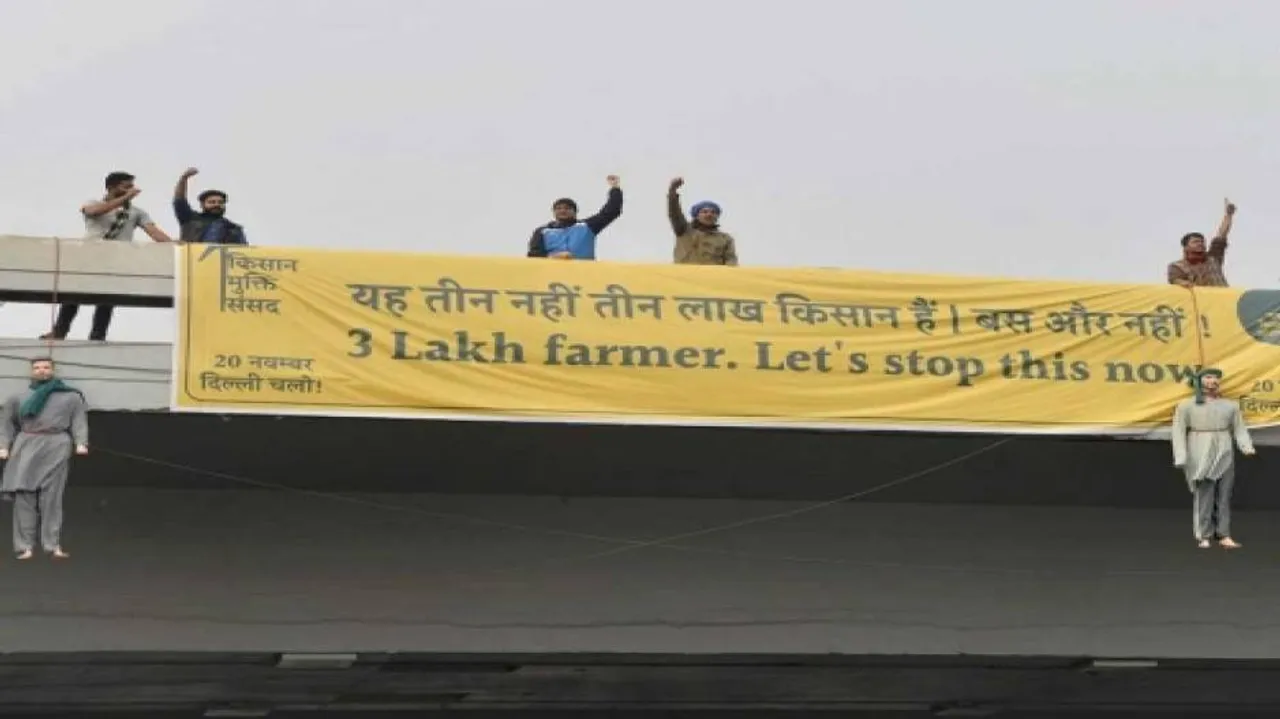 Farmers' dummies hanged to draw people's attention to suicides