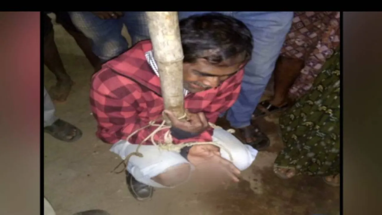 Engineer on duty tied to pole, thrashed by villagers