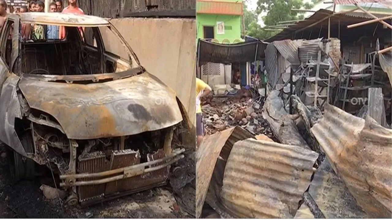 Two shops, cars gutted in fire near Ravenshaw varsity