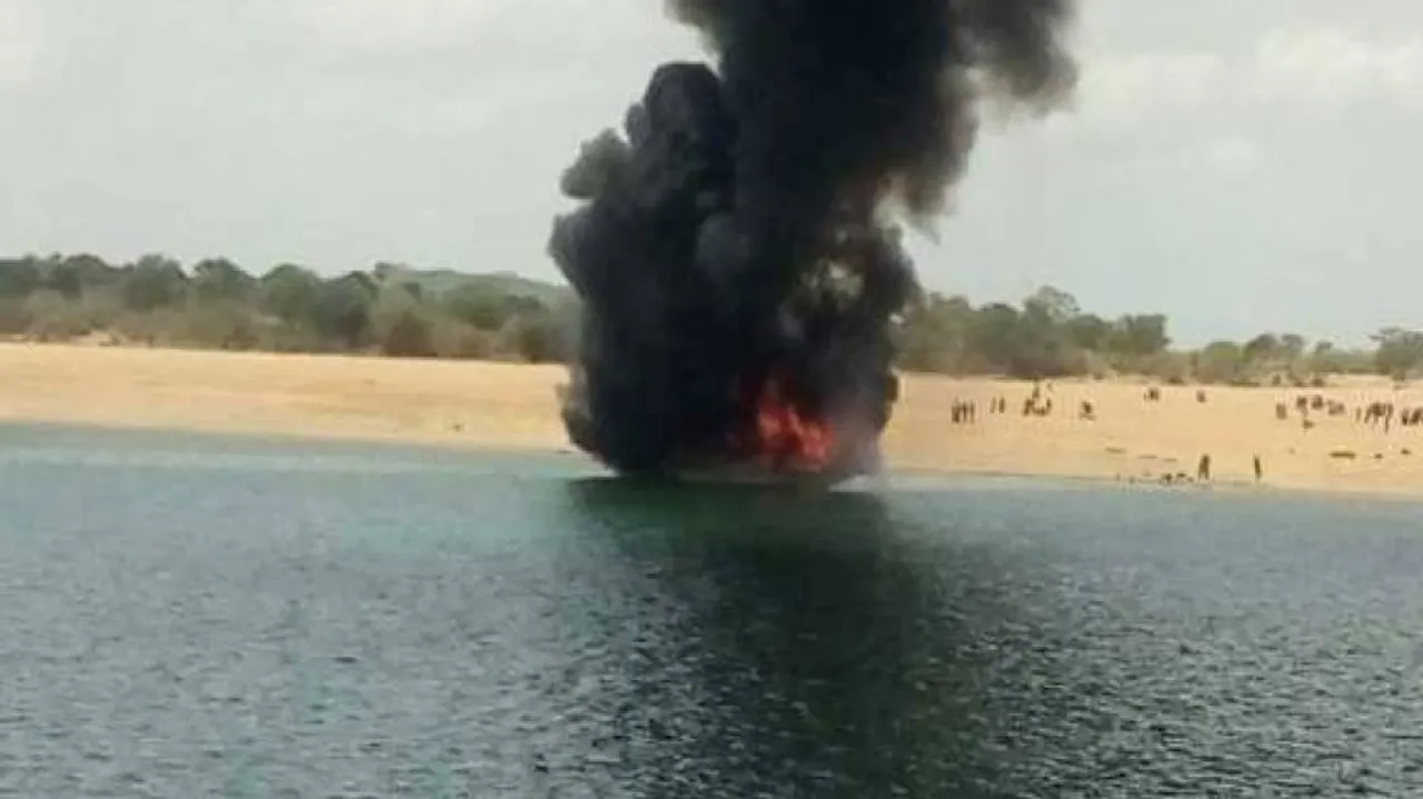 Narrow escape for 120 tourists as Andhra boat catches fire