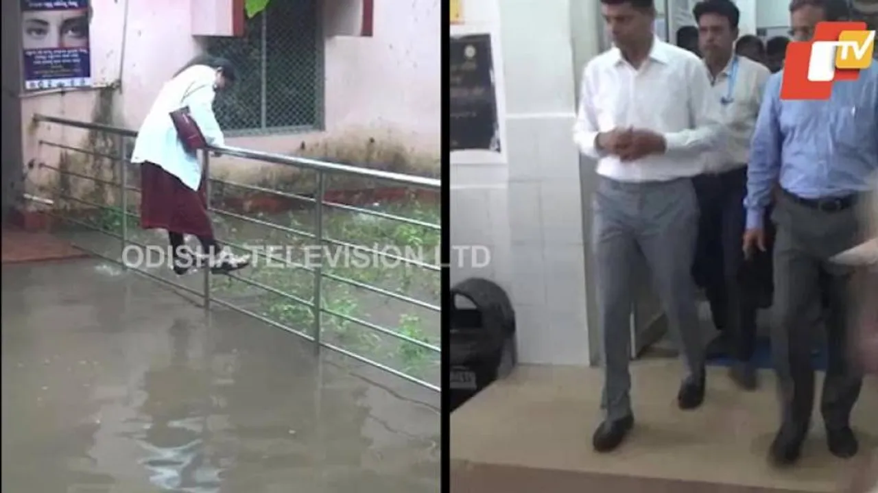 Rain Exposes Deplorable Condition Of Keonjhar DHH During 5T Review