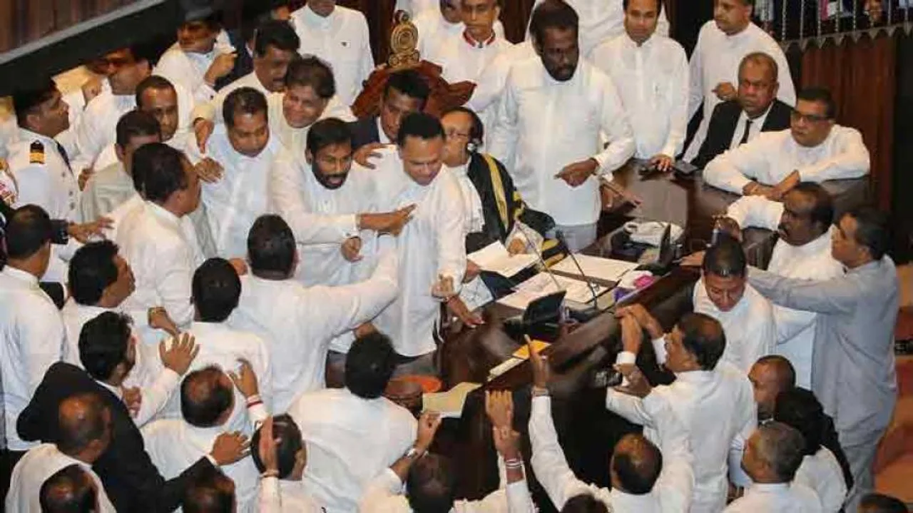 Sri Lanka MPs hurl chilli powder, chairs in Parliament commotion
