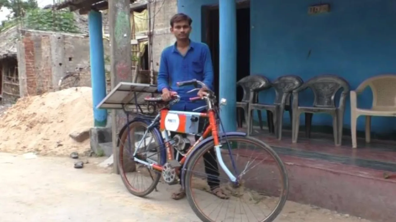 Bhadrak youth develops solar-powered bicycle