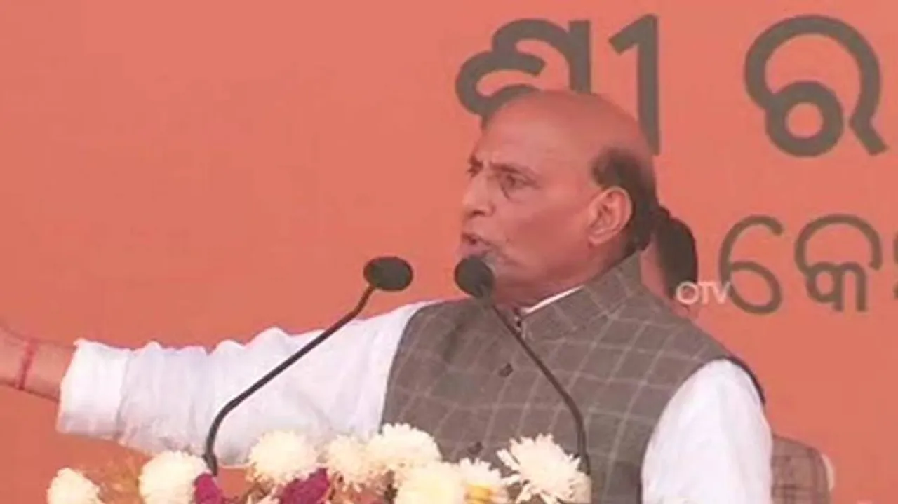 Rajnath Singh questions Naveen on 'lack of development' in Odisha