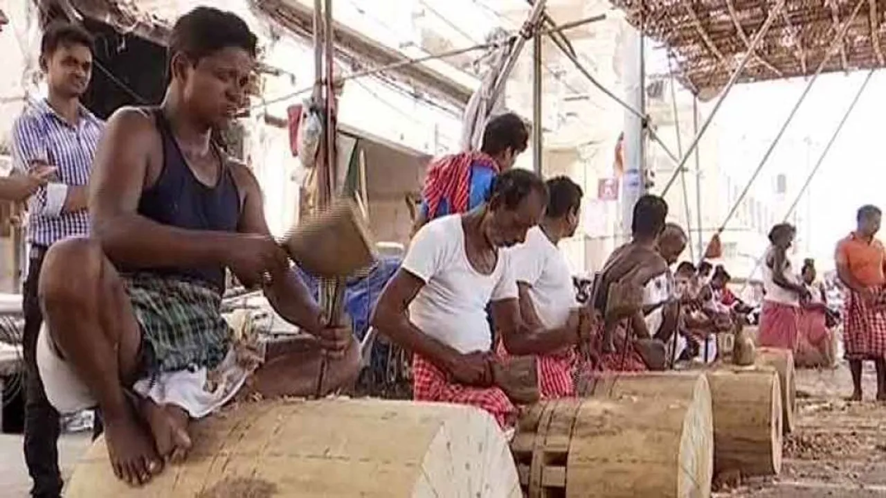 Rath Yatra: Chariot construction work on in full swing in Puri