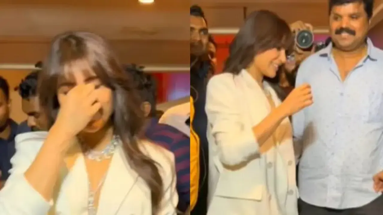 Samantha gets uncomfortable by continuous flash of cameras, fans slam photographers