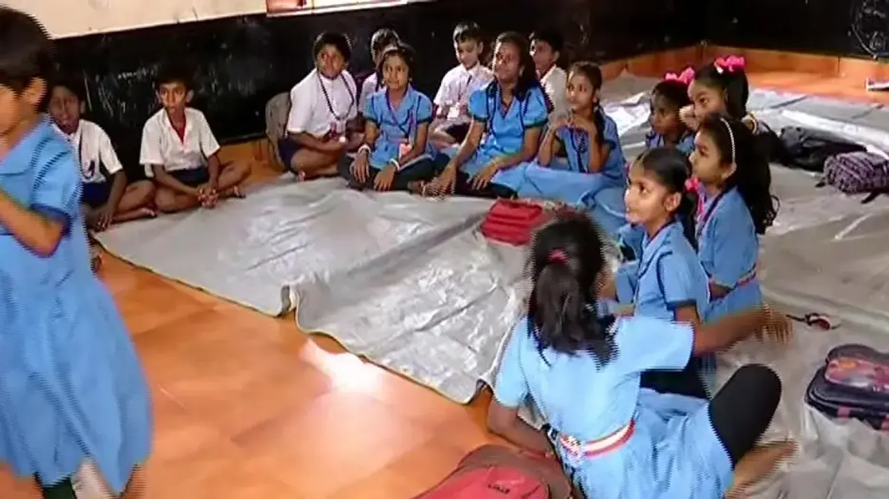 Students Studying At Baramunda UP School
