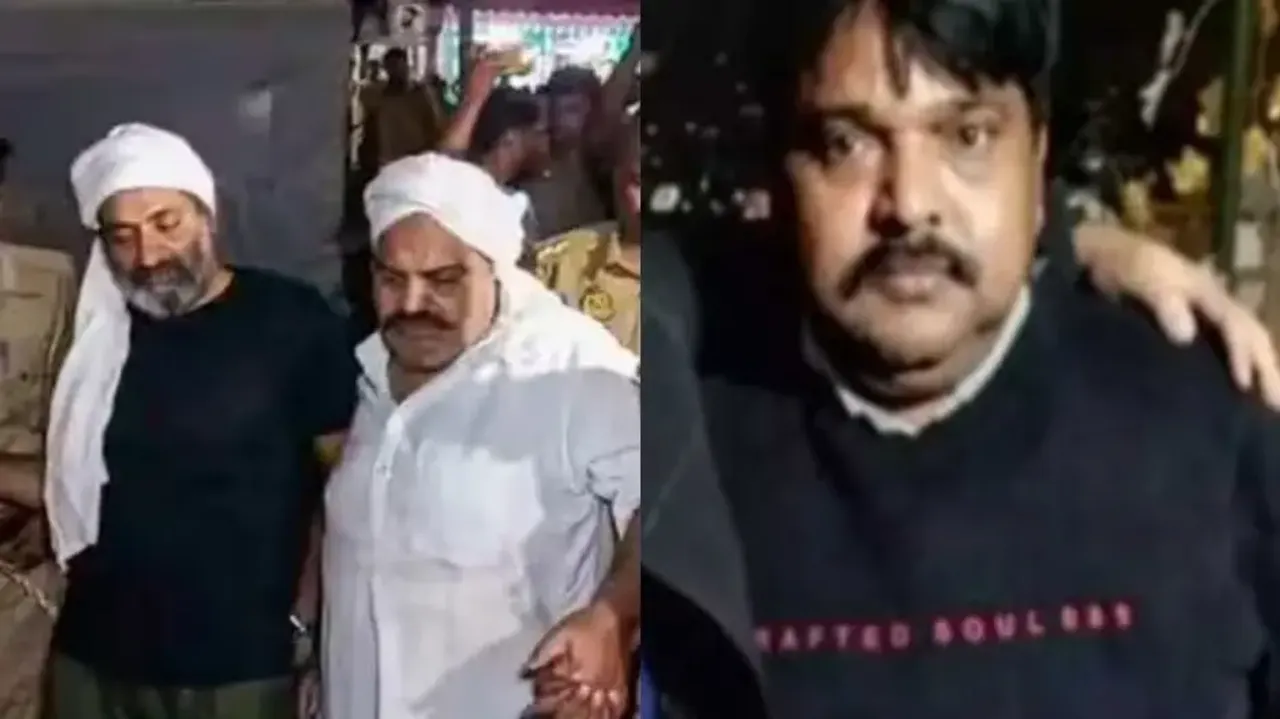 (From Left) Atiq Ahmed and his brother Ashraf Ahmed, Guddu Muslim